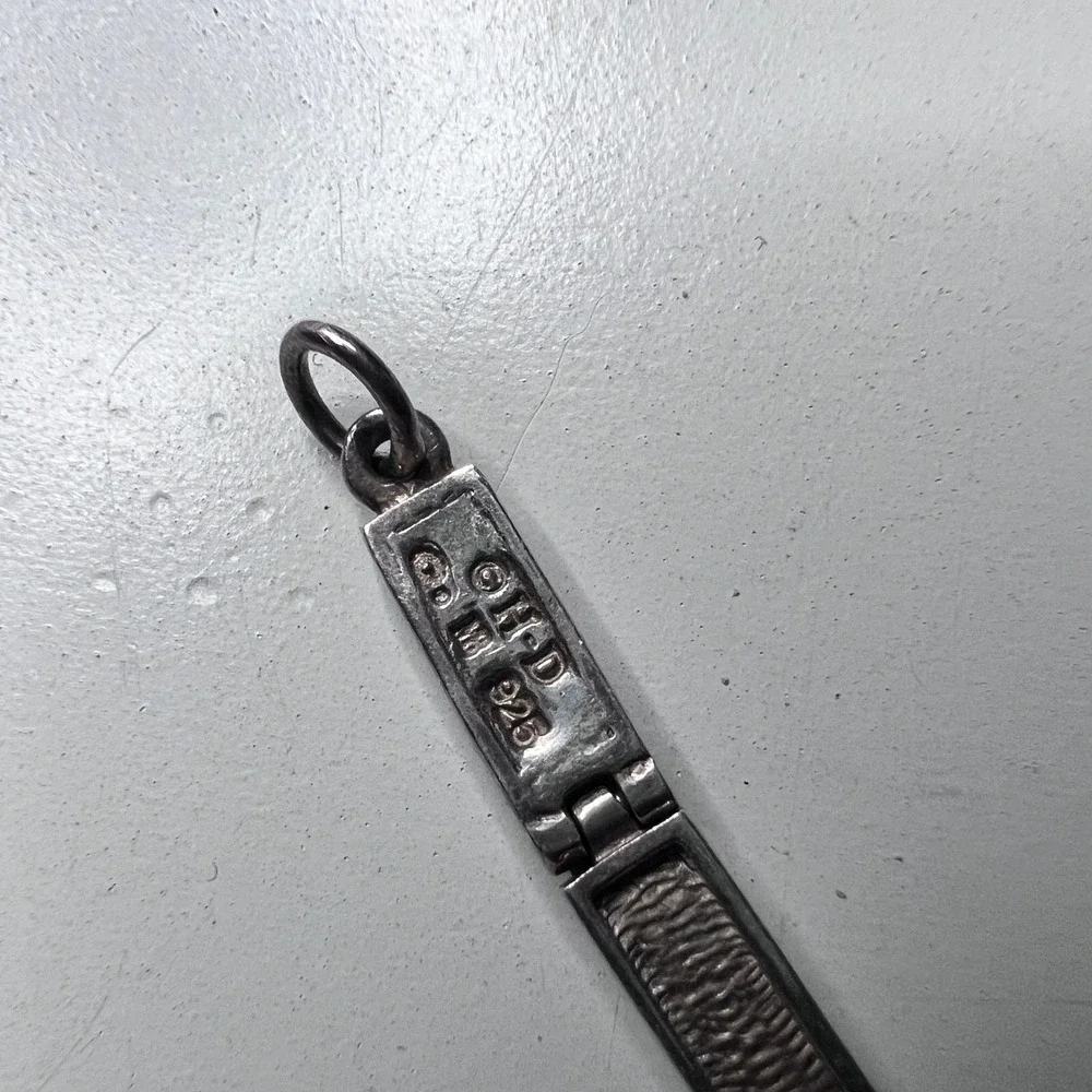 Harley-Davidson Sterling Silver‎ 925 Bar and Shield Link Bracelet Black Inlay 7